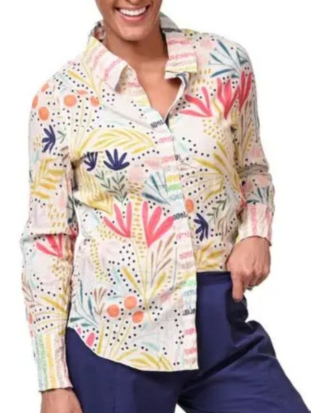 TULIP  Multicolor Floral Button-Up Shirt SZ XS